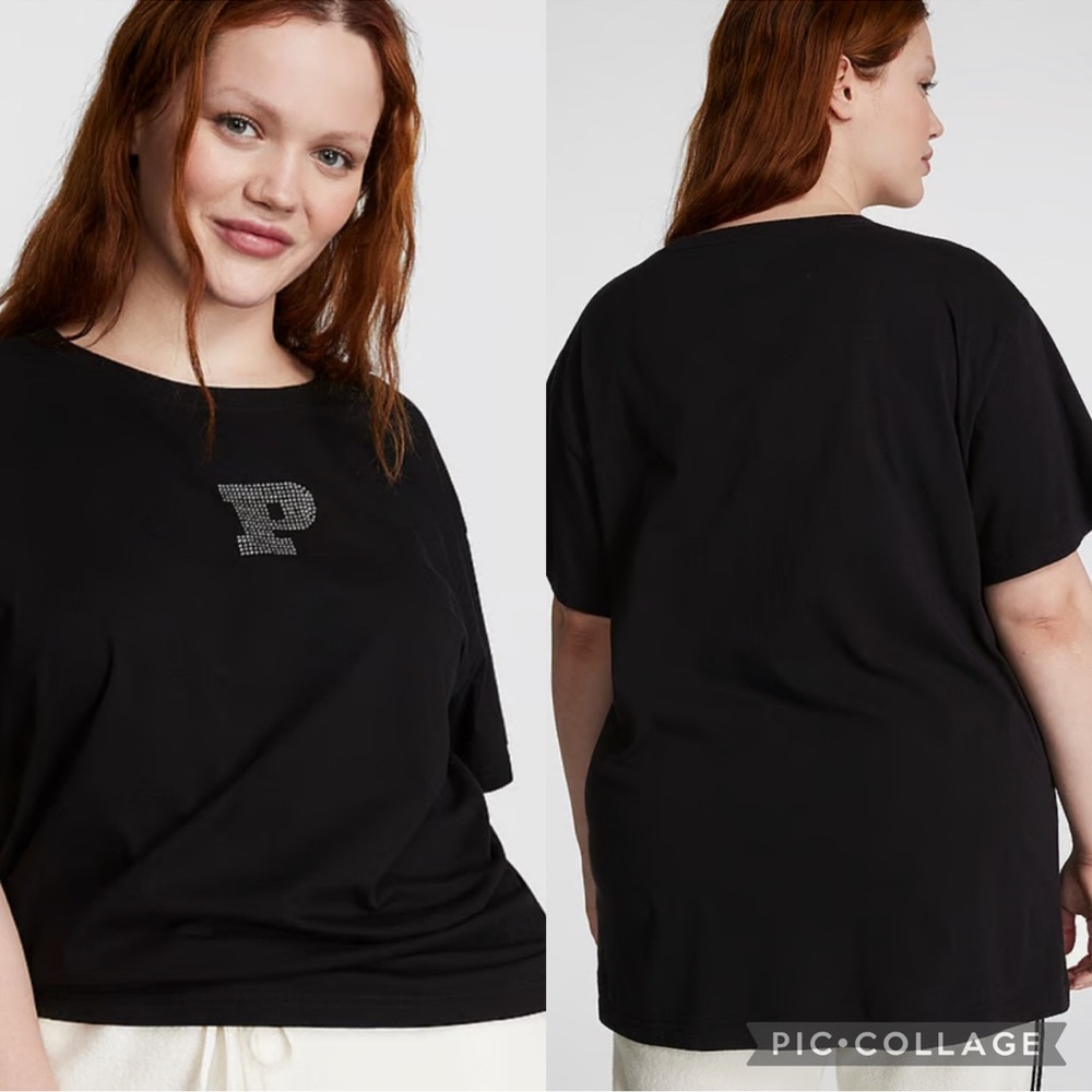 PINK OVERSIZED SHORT-SLEEVE CAMPUS T-SHIRT